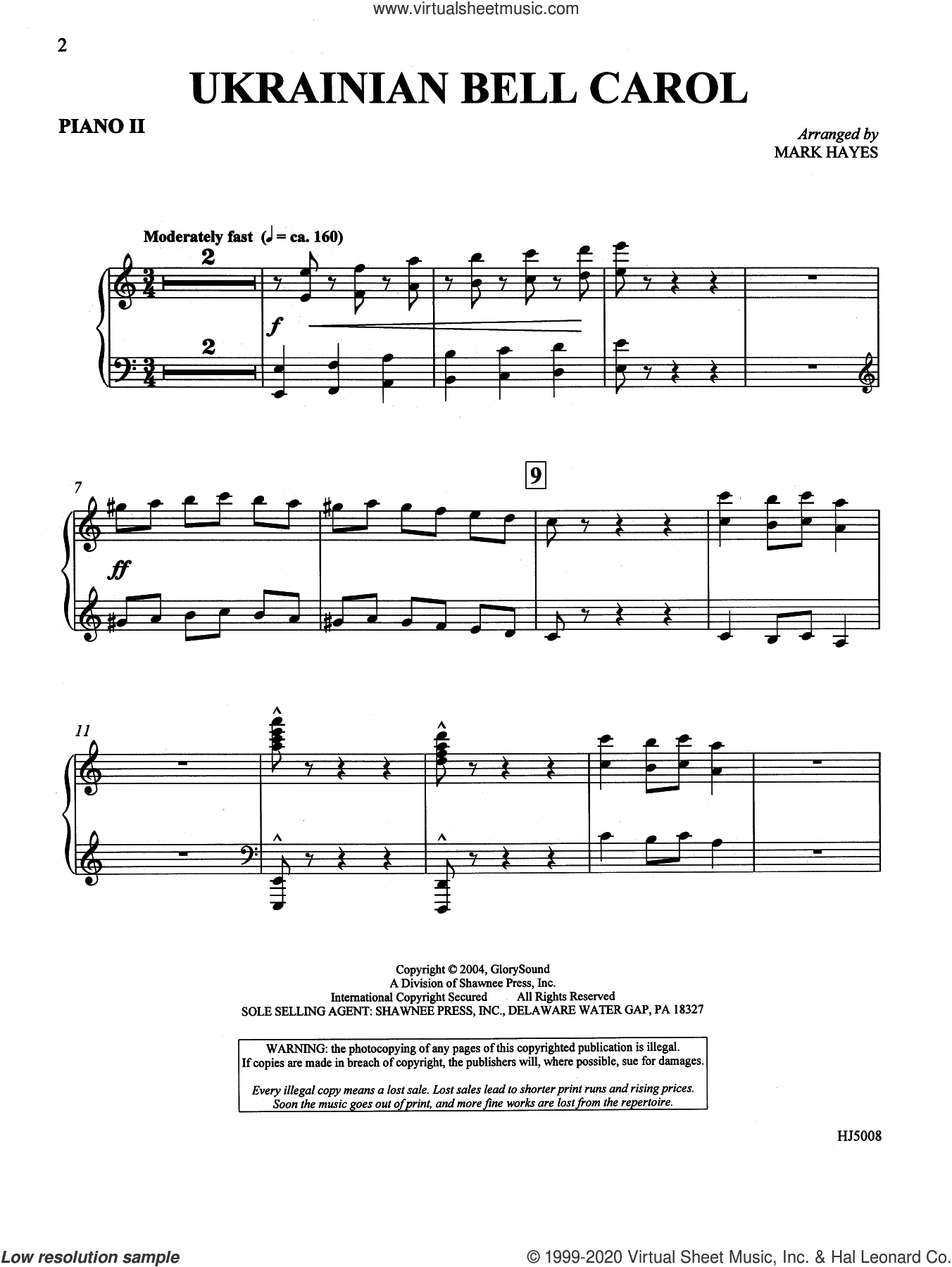 Ukrainian Bell Carol (Piano Quartet, four pianos
