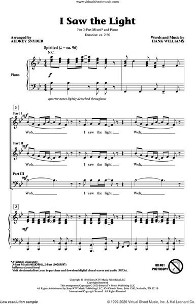 I Saw The Light (arr. Audrey Snyder)