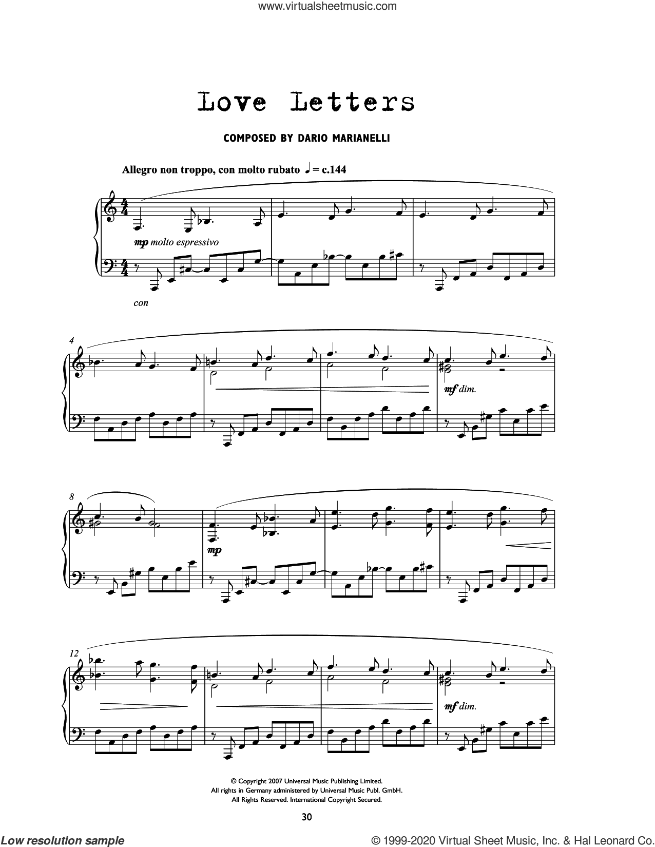 Love Letters (from Atonement)