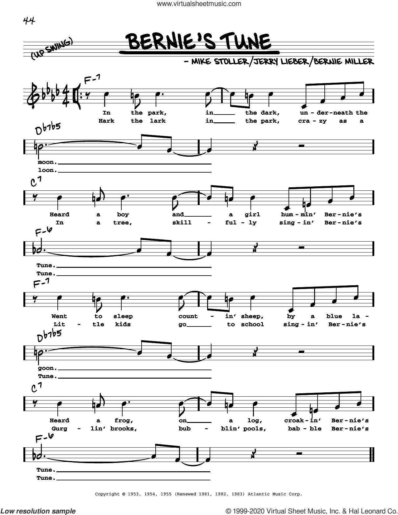 Bernie's Tune (High Voice)