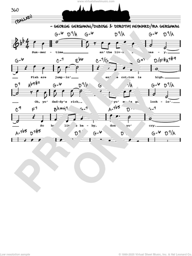 Summertime (High Voice) (from Porgy and Bess)