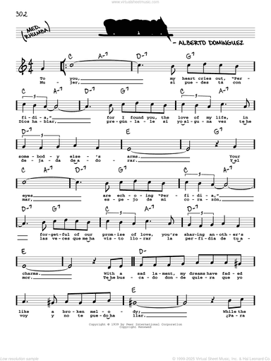 Perfidia (High Voice)