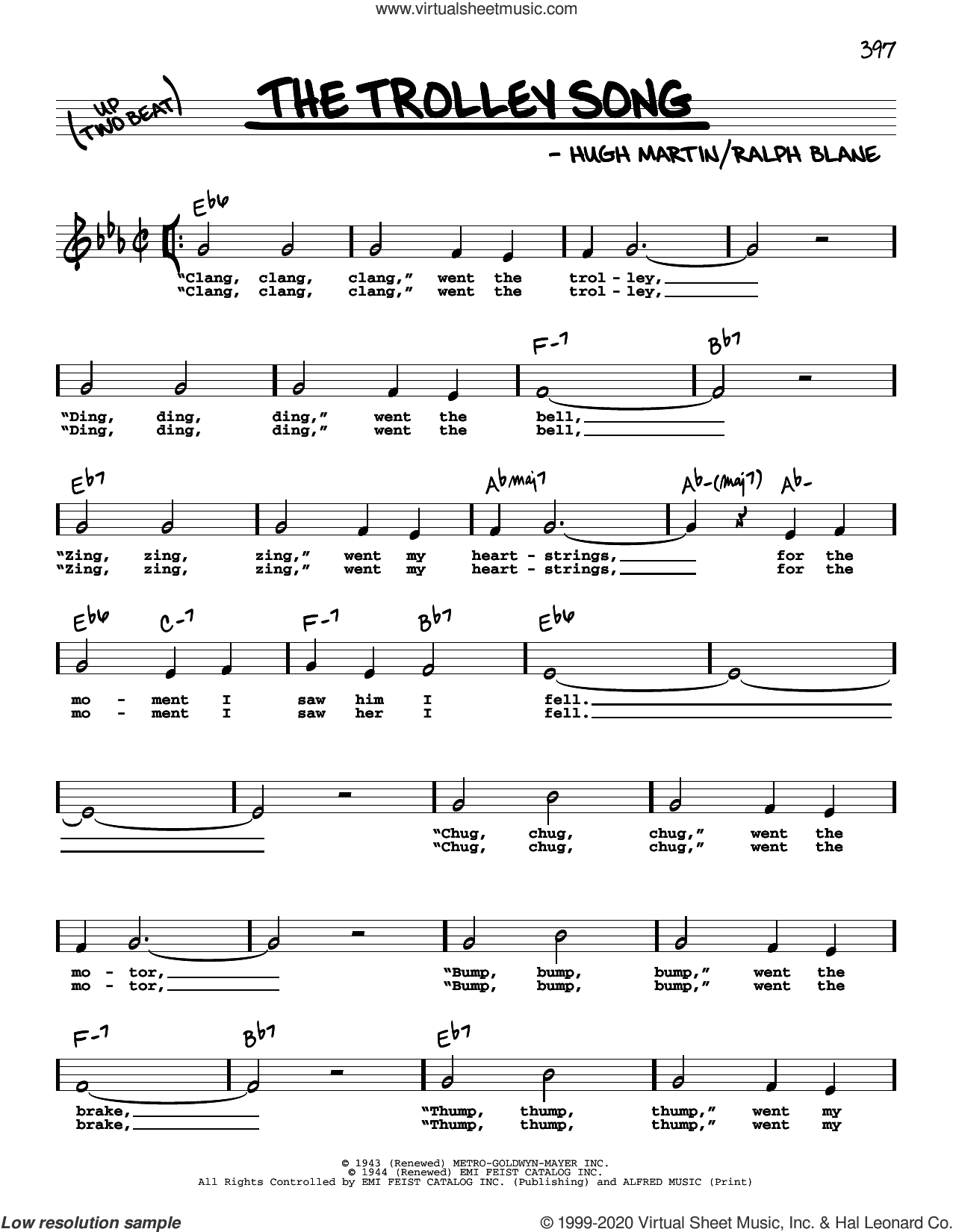 The Trolley Song (from Meet Me In St. Louis) (High Voice)