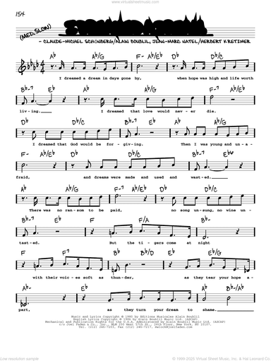 I Dreamed A Dream (from Les Miserables) (High Voice)