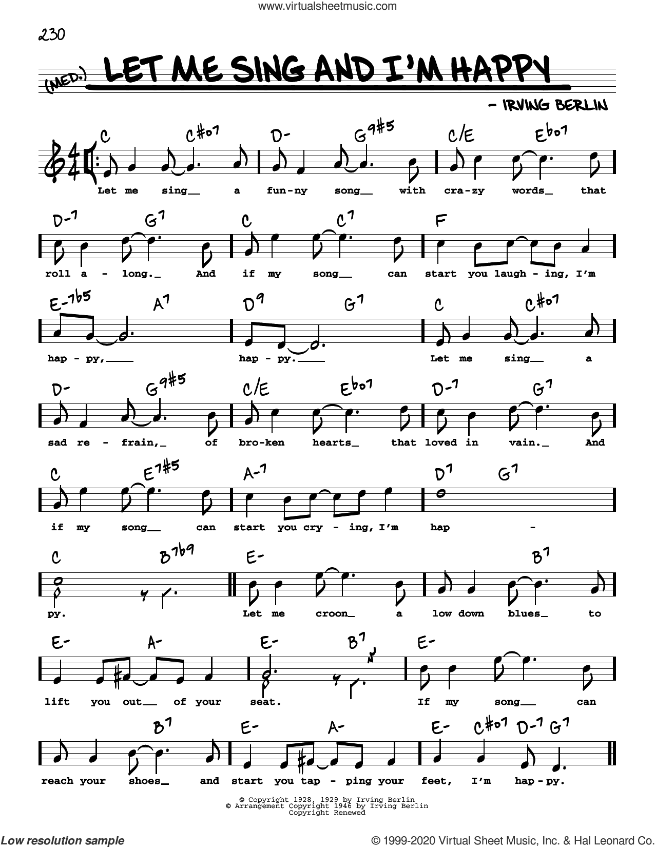 Let Me Sing And I'm Happy (High Voice)