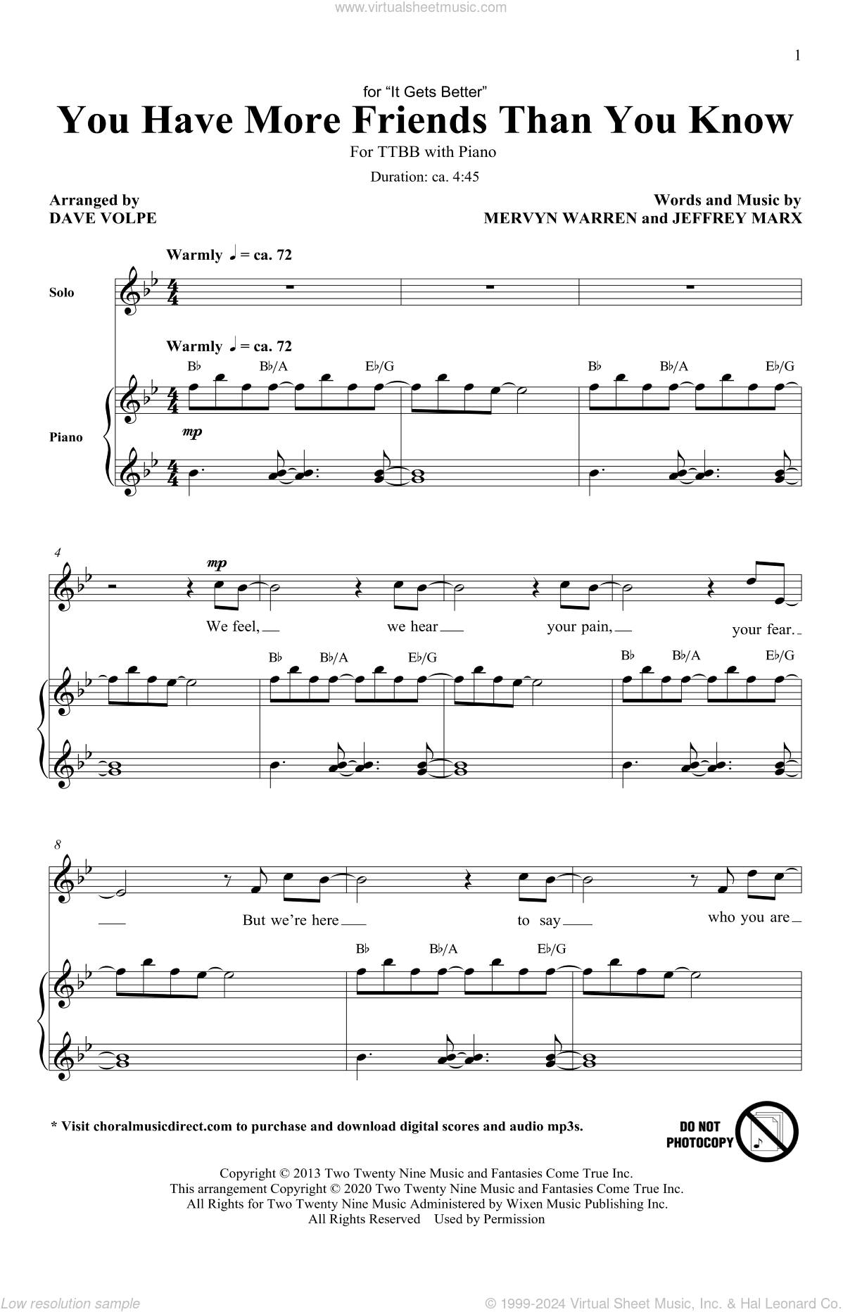 You Have More Friends Than You Know (arr. Dave Volpe)