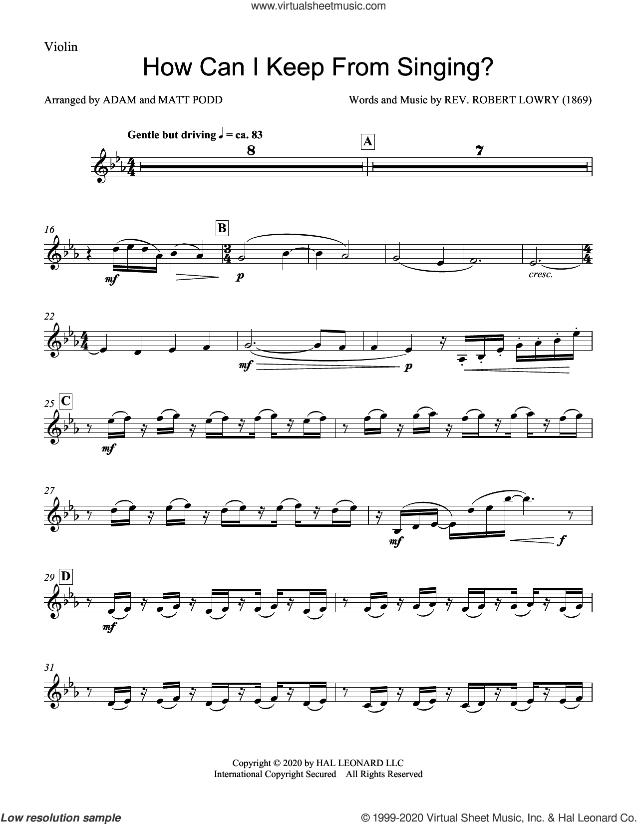 How Can I Keep from Singing (arr. Matt and Adam Podd)
