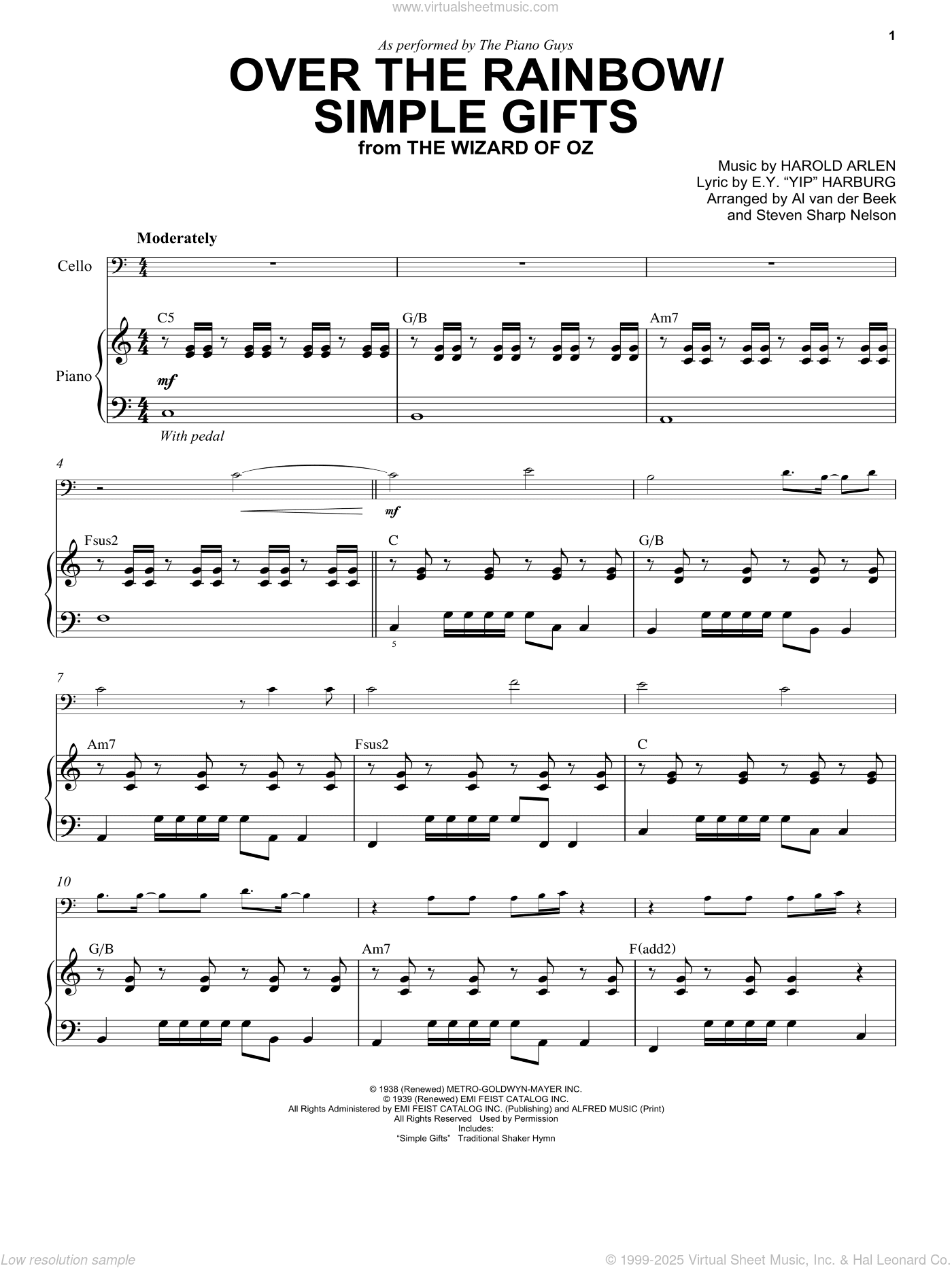 Over The Rainbow/Simple Gifts (from The Wizard Of Oz)
