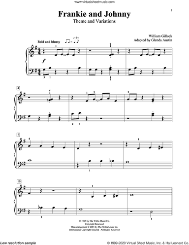 Frankie And Johnny (Theme And Variations) (Simplified) (adapted by Glenda Austin)