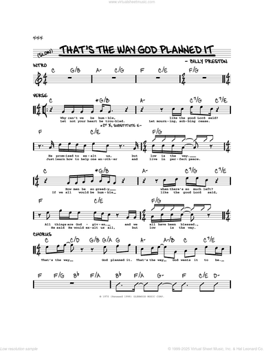 That's The Way God Planned It
