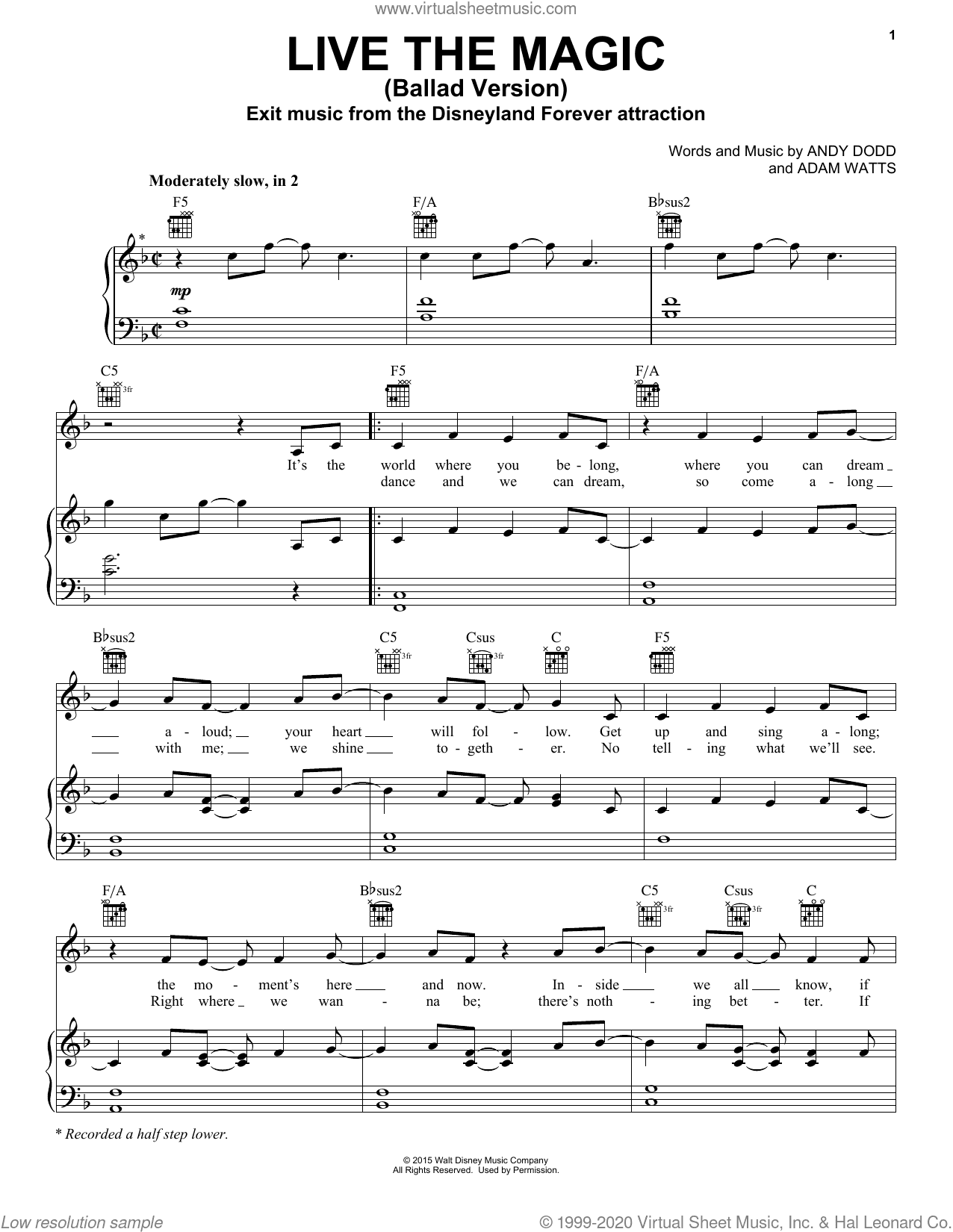 Live The Magic (from Disneyland Forever)
