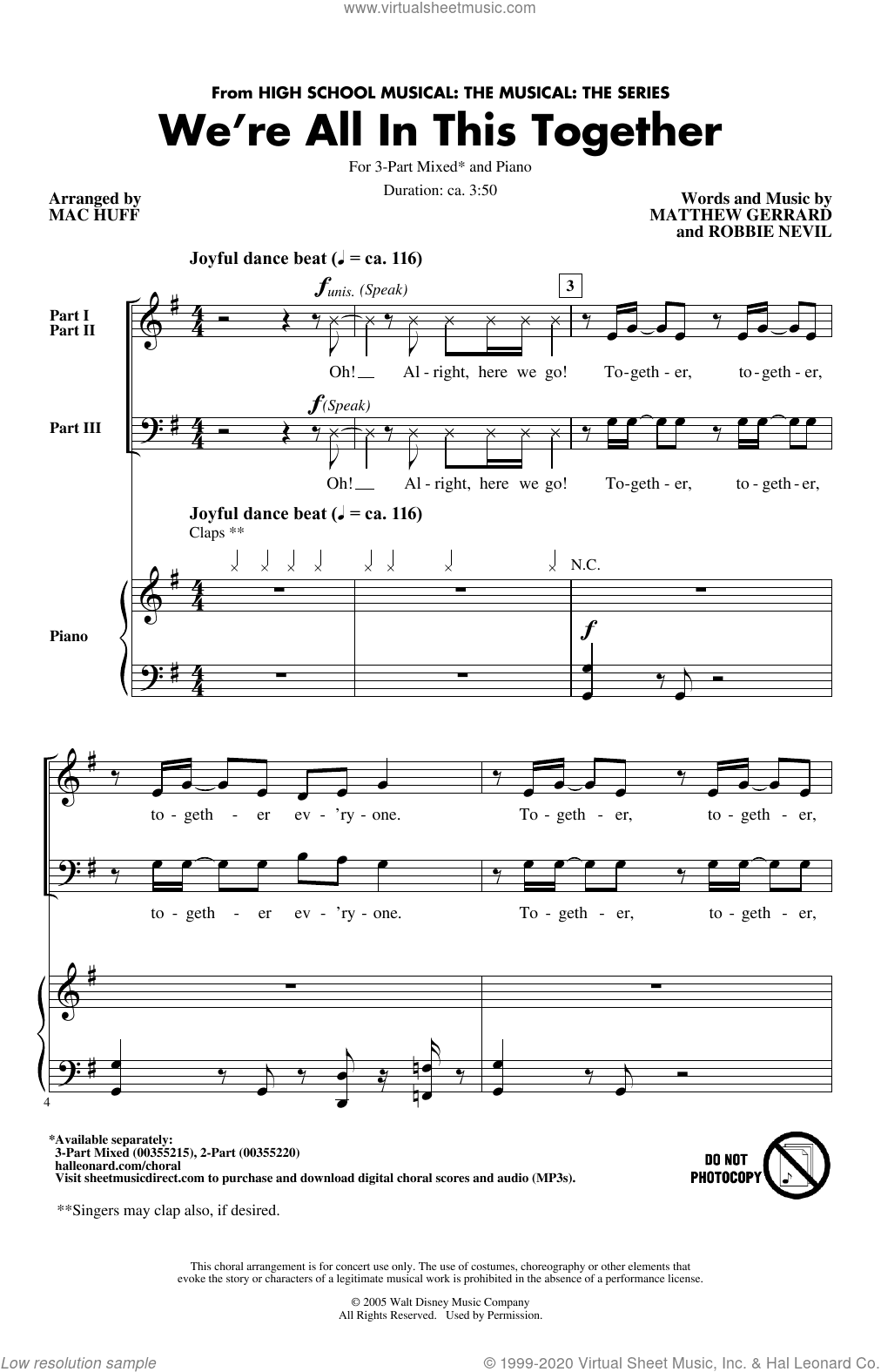 We're All In This Together (from High School Musical: The Musical: The Series) (arr. Mac Huff)