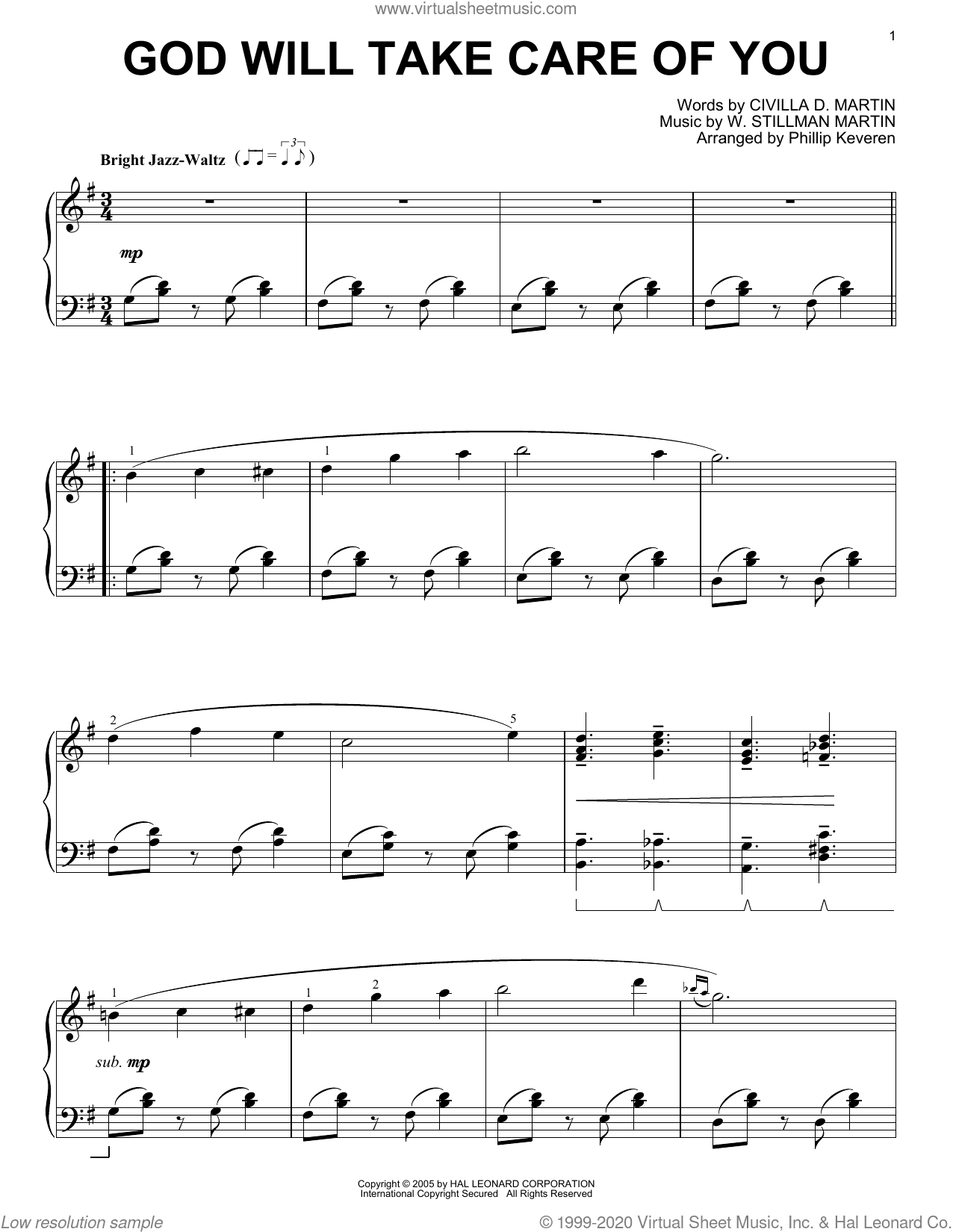 God Will Take Care Of You [Jazz version] (arr. Phillip Keveren)