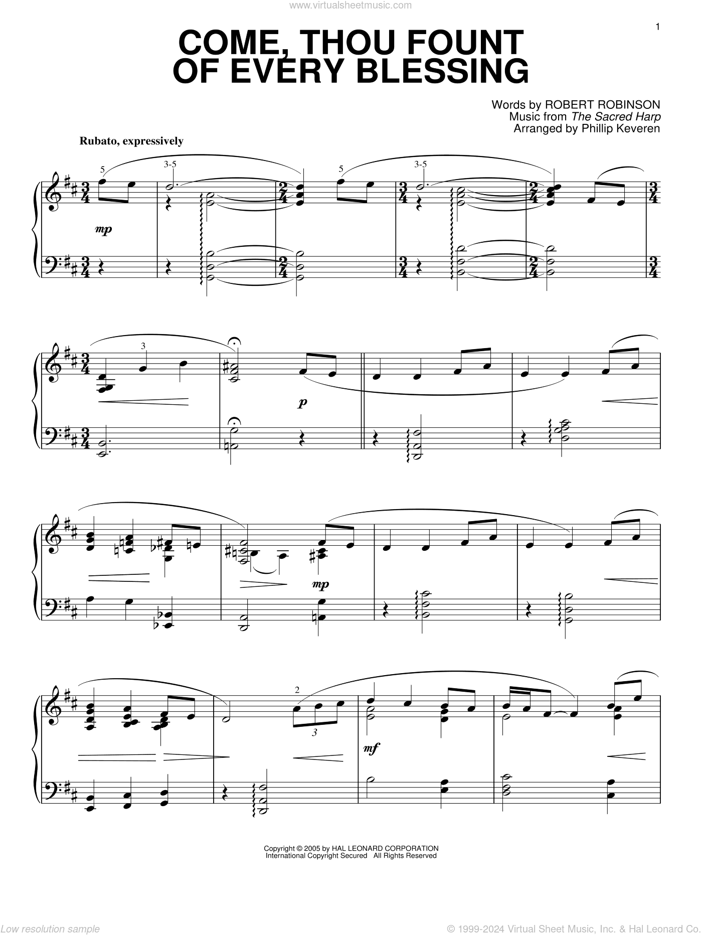Come, Thou Fount of Every Blessing [Jazz version] (arr. Phillip Keveren)
