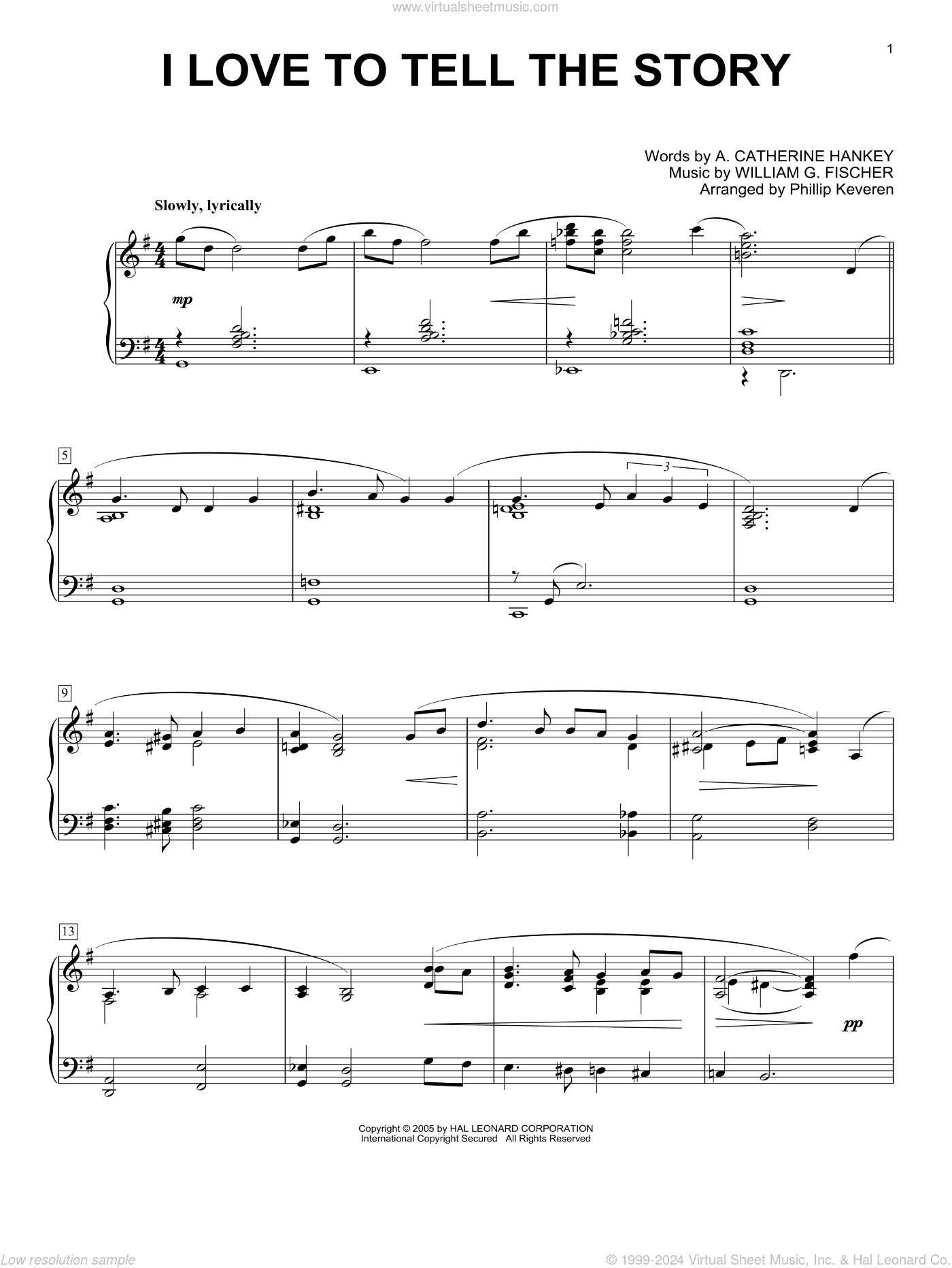 I Love To Tell The Story [Jazz version] (arr. Phillip Keveren)