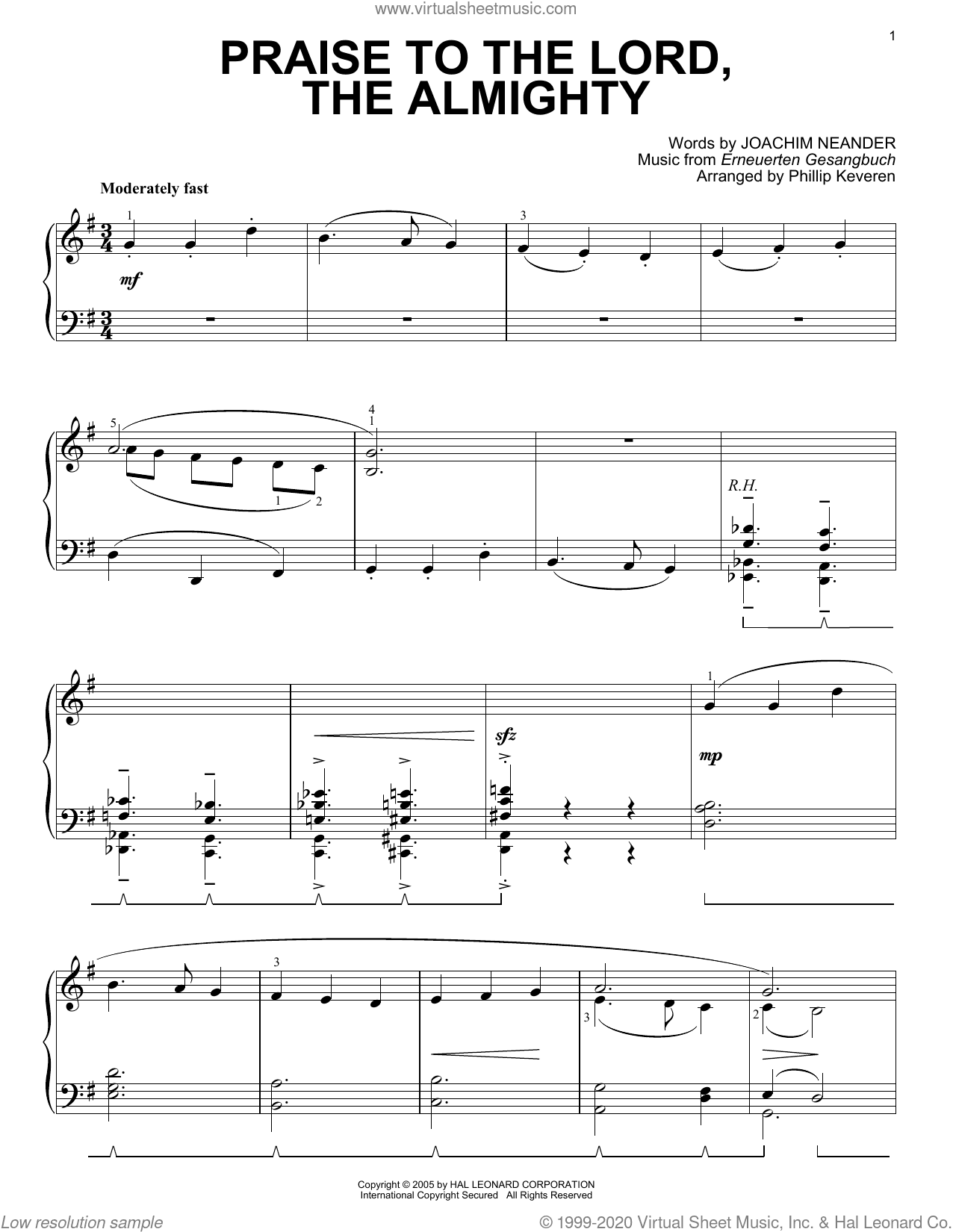 Praise To The Lord, The Almighty [Jazz version] (arr. Phillip Keveren)