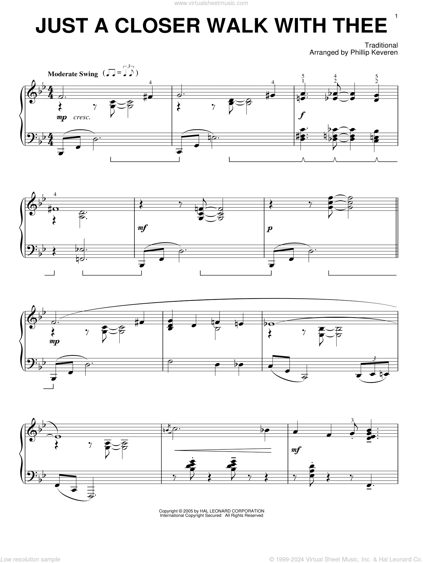 Just A Closer Walk With Thee [Jazz version] (arr. Phillip Keveren)