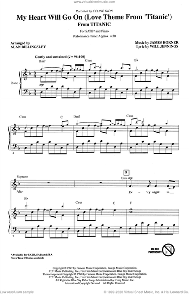 My Heart Will Go On (Love Theme From 'Titanic') (arr. Alan Billingsley)