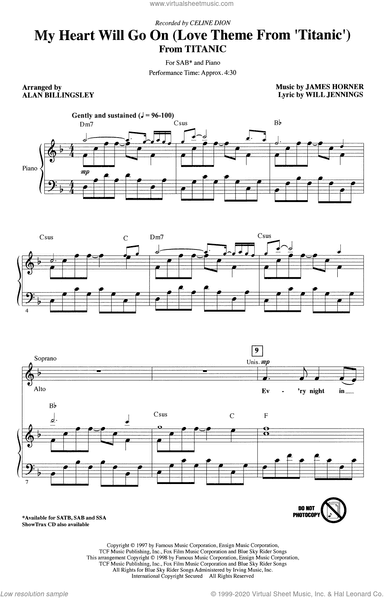 My Heart Will Go On (Love Theme From 'Titanic') (arr. Alan Billingsley)