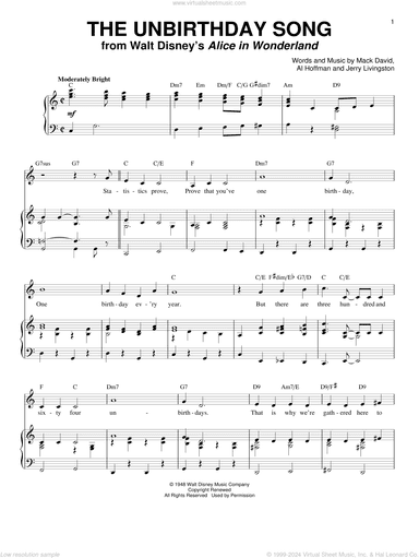 The Unbirthday Song (from Alice In Wonderland)