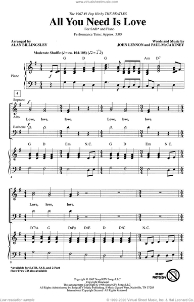 All You Need Is Love (arr. Alan Billingsley)