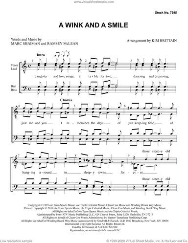 A Wink And A Smile (arr. Kim Brittain)
