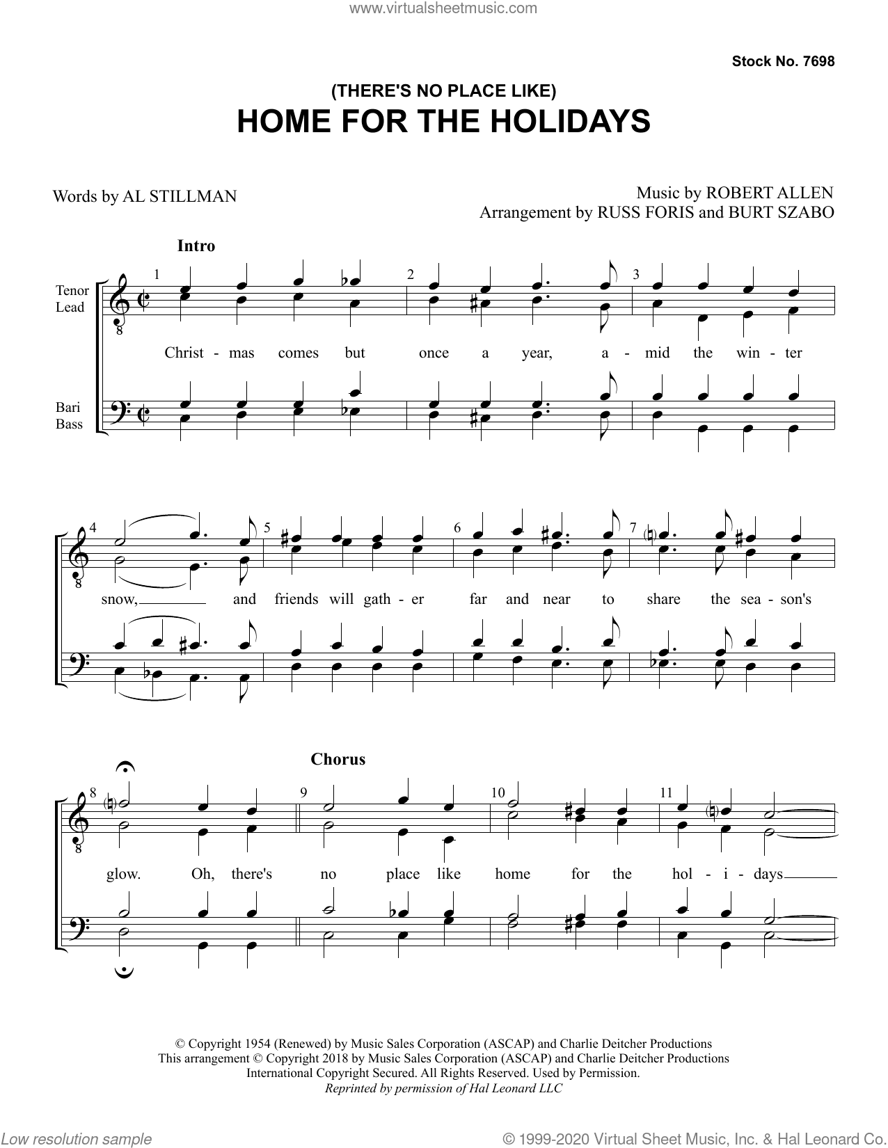 (There's No Place Like) Home for the Holidays (arr. Russ Foris and Burt Szabo)