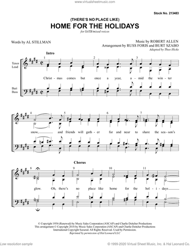 (There's No Place Like) Home for the Holidays (arr. Russ Foris and Burt Szabo)