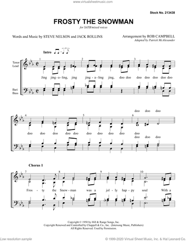 Frosty The Snowman (arr. Rob Campbell)