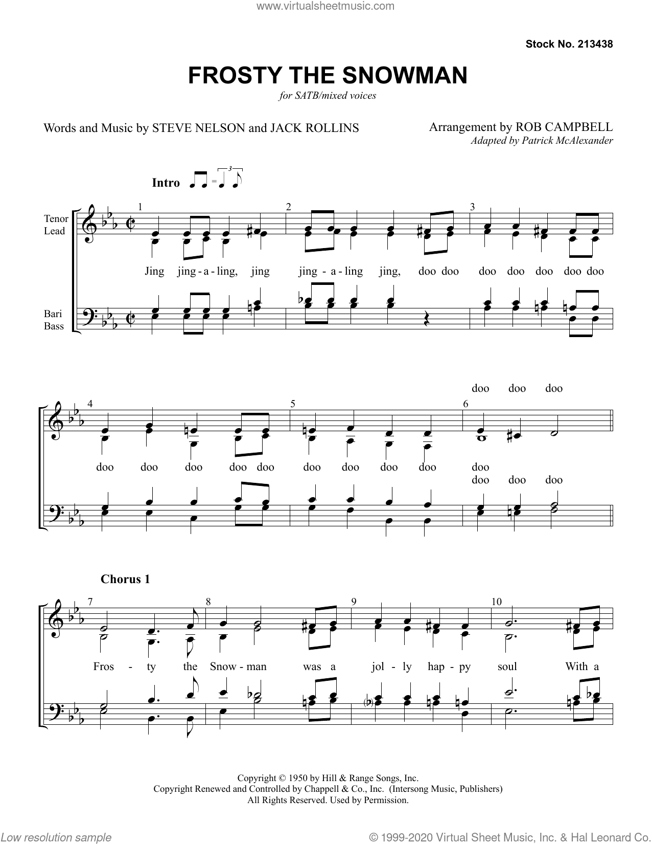 Frosty The Snowman (arr. Rob Campbell)