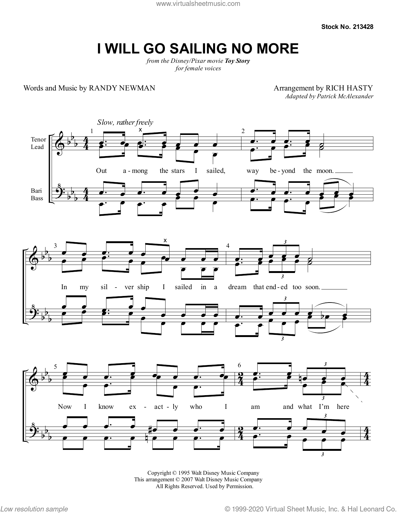 I Will Go Sailing No More (arr. Richard Hasty)