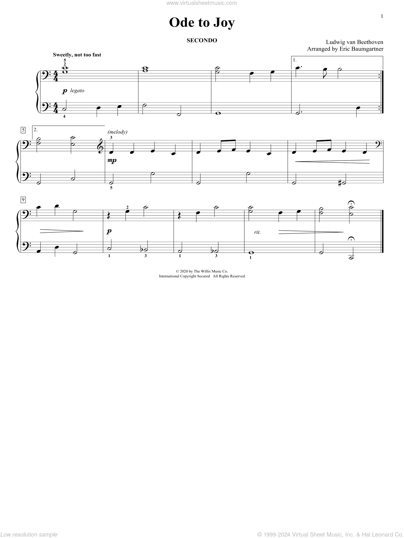 Ode To Joy (arr. Eric Baumgartner)