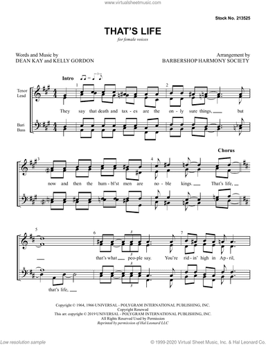 That's Life (arr. Barbershop Harmony Society)
