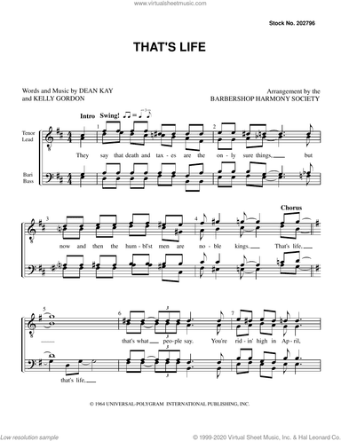 That's Life (arr. Barbershop Harmony Society)