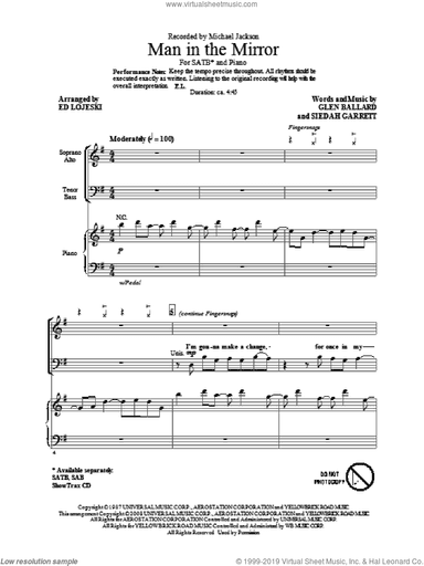 Man In The Mirror (arr. Ed Lojeski)