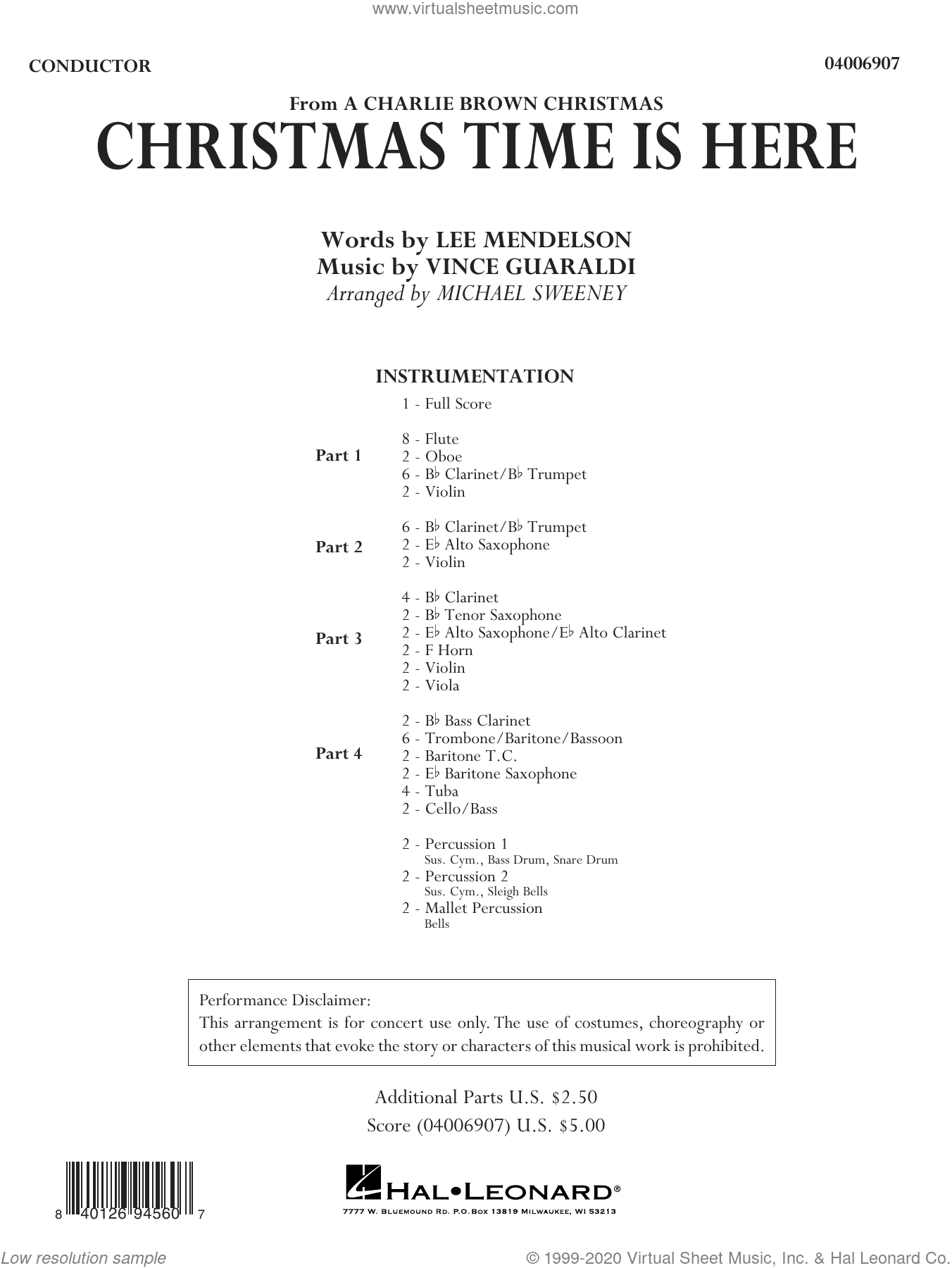 Christmas Time Is Here (from A Charlie Brown Christmas) (arr. Michael Sweeney)