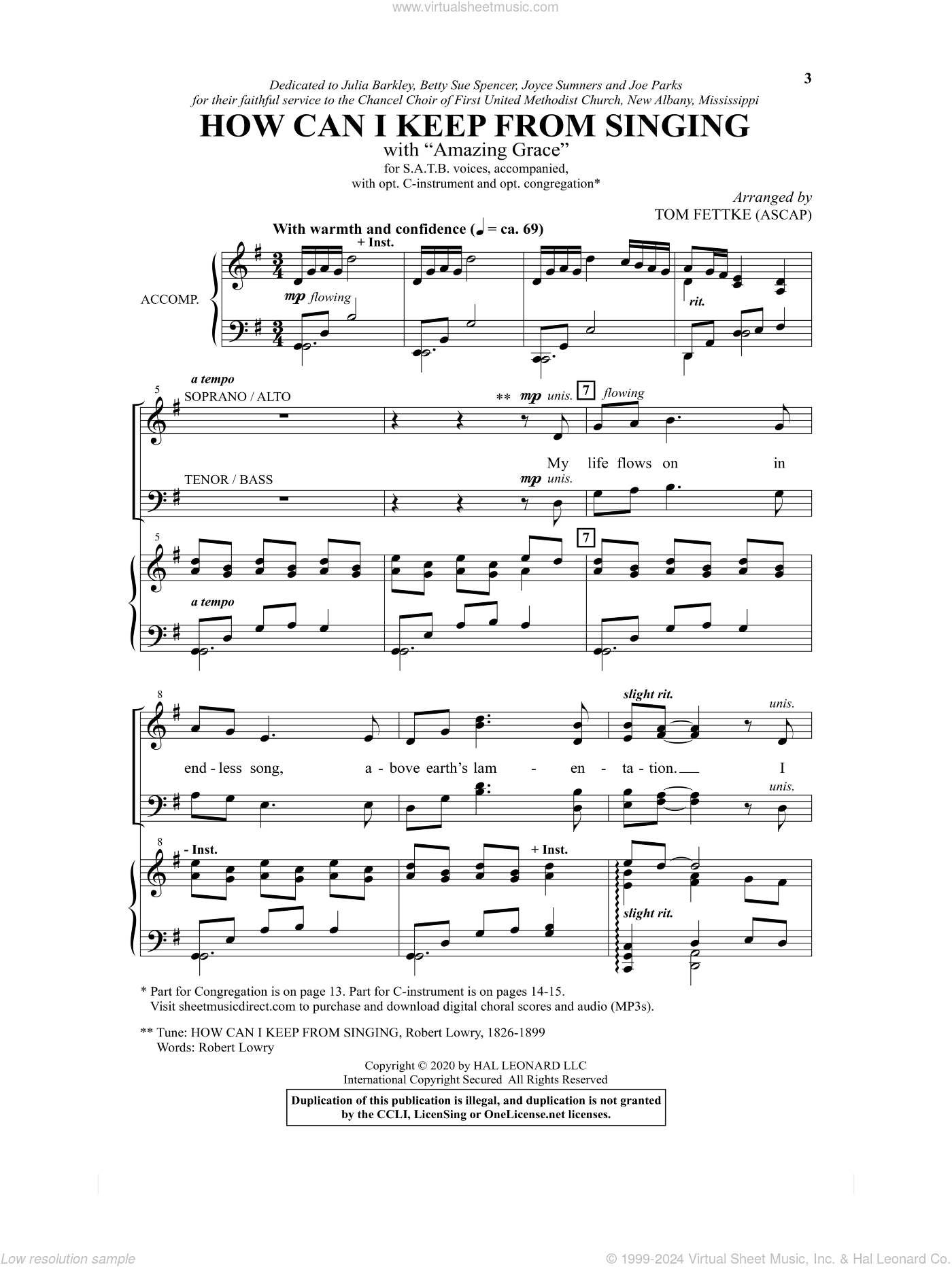 How Can I Keep From Singing (with "Amazing Grace")
