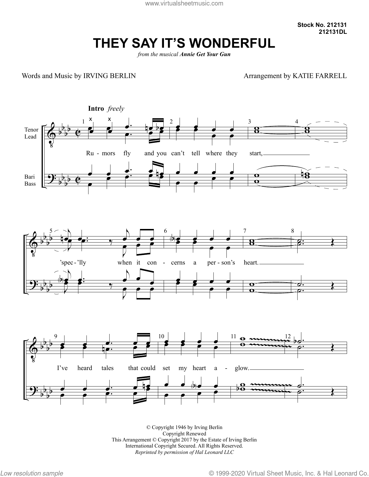 They Say It's Wonderful (from Annie Get Your Gun) (arr. Katie Farrell)