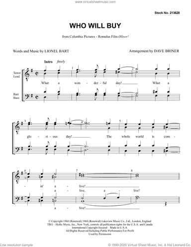 Who Will Buy (from Oliver!) (arr. Dave Briner)