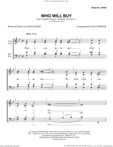 Who Will Buy (from Oliver!) (arr. Dave Briner)