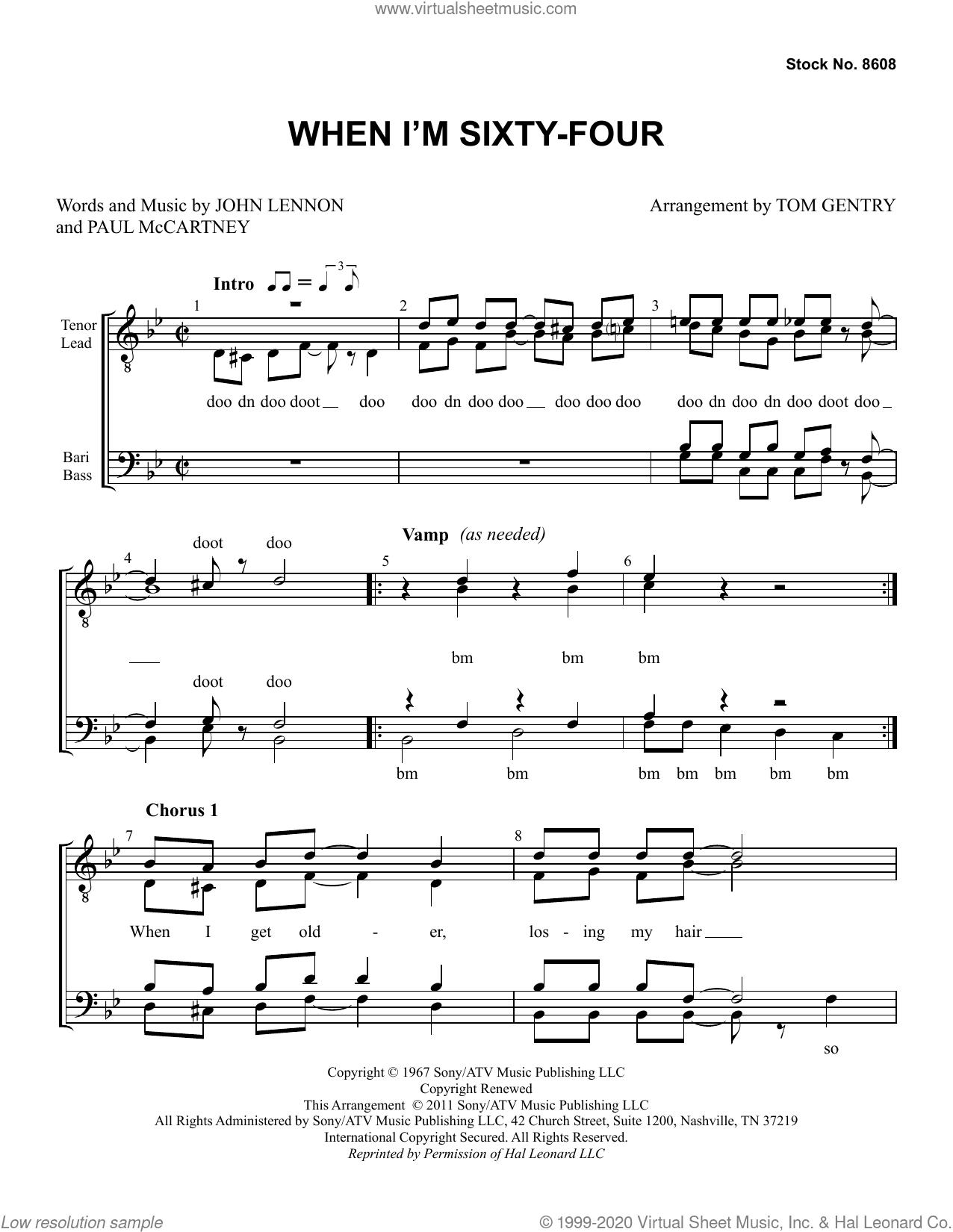 When I'm Sixty-Four (arr. Tom Gentry)