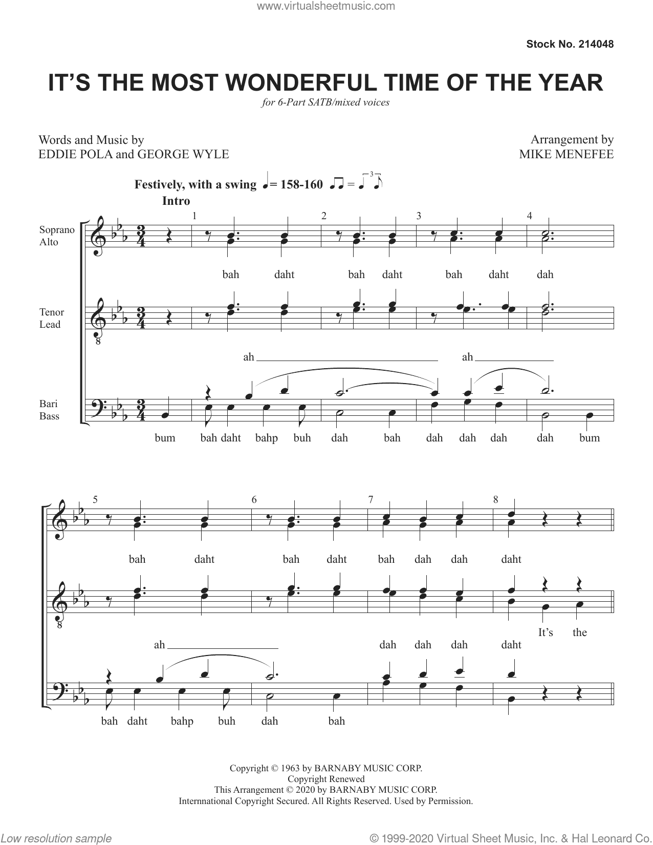 It's The Most Wonderful Time Of The Year (arr. Mike Menefee)