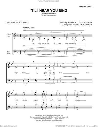 'Til I Hear You Sing (from Love Never Dies) (arr. Theodore Hicks)