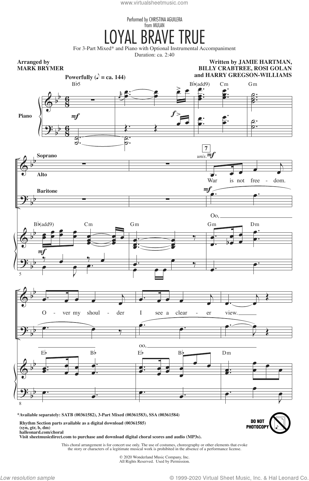 Loyal Brave True (from Mulan) (arr. Mark Brymer)
