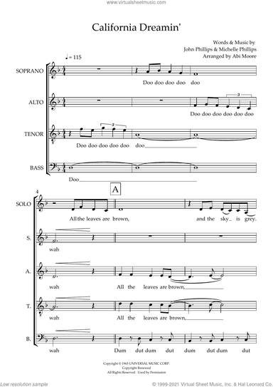 California Dreamin' (arr. Abi Moore)