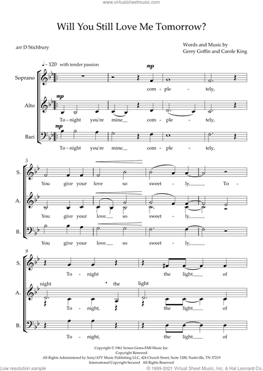 Will You Love Me Tomorrow (Will You Still Love Me Tomorrow) (arr. Dom Stichbury)