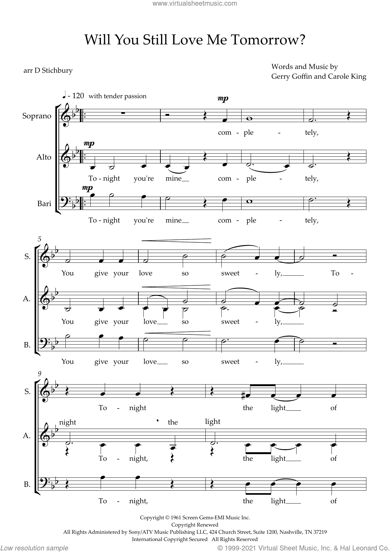 Will You Love Me Tomorrow (Will You Still Love Me Tomorrow) (arr. Dom Stichbury)