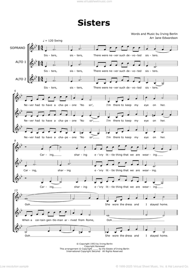Sisters (arr. Jane Edwardson)