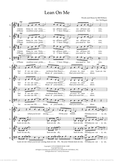 Lean on Me (arr. Val Regan)