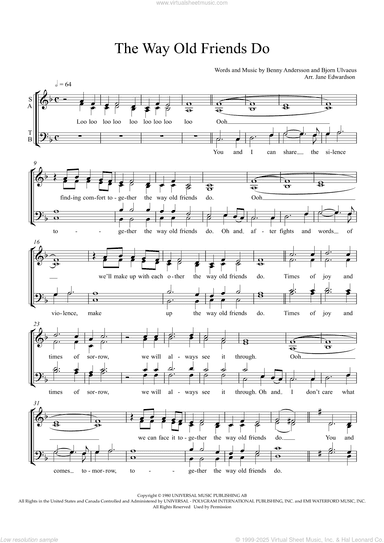 The Way Old Friends Do (arr. Jane Edwardson)